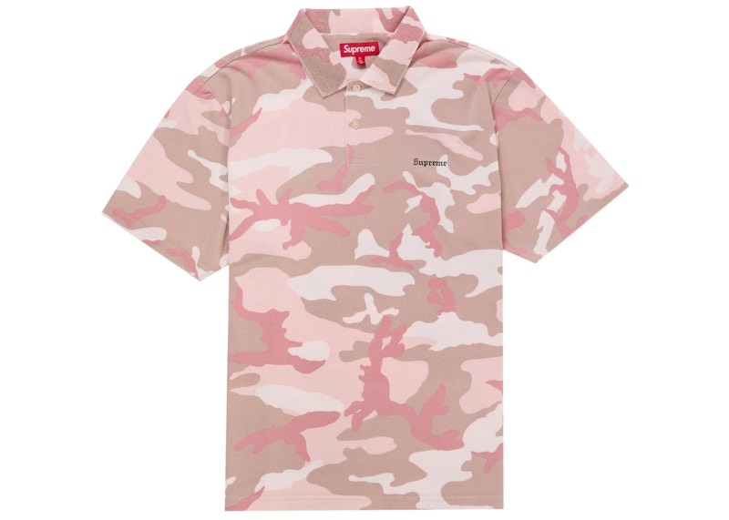ファッションなデザイン Supreme US - SS25 - Men's Camo Pink Polo Camo Washed トップス