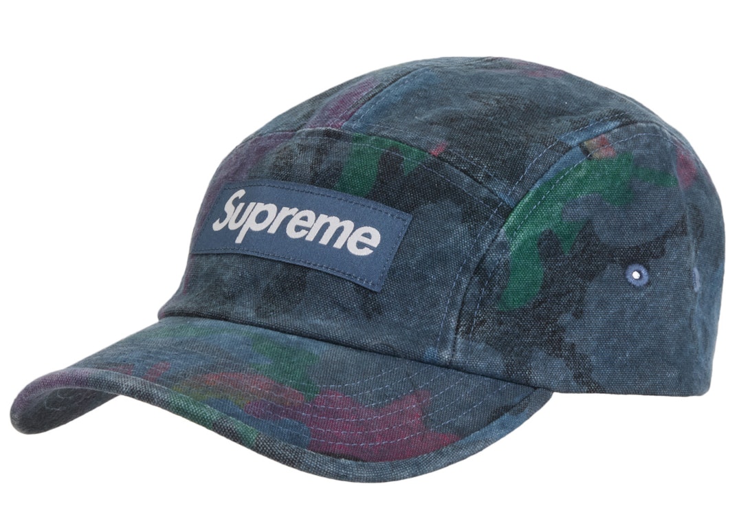 Pre-owned Supreme Washed Canvas Camp Cap (ss24) Navy Camo