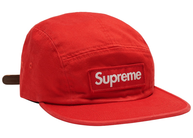 Supreme Washed Chino Twill Camp Cap FW Red