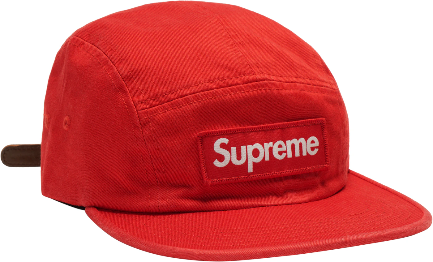 NWT Supreme Washed Twill Camo Box Logo Hat Red White Blue Camp DS