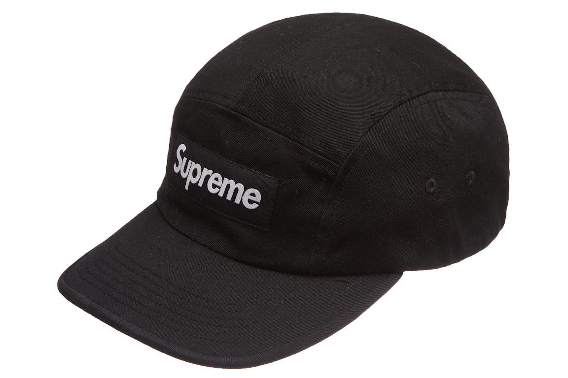 Pre-owned Supreme Washed Chino Twill Camp Cap (fw21) Black