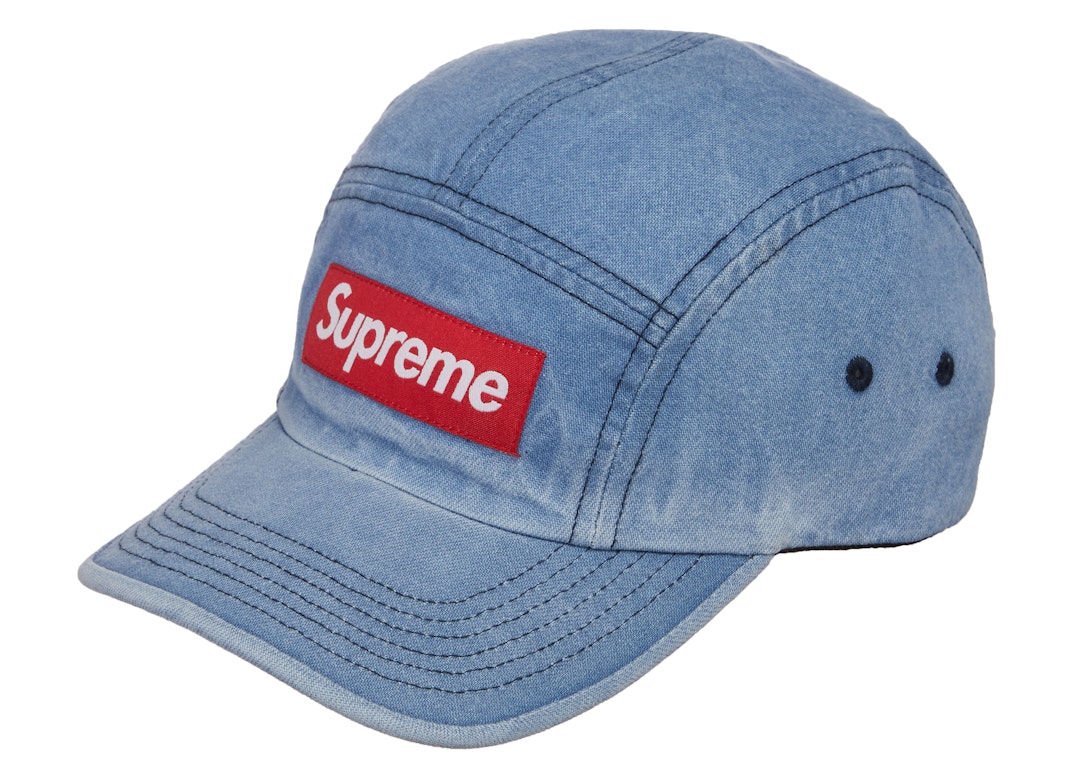 Pre-owned Supreme Washed Chino Twill Camp Cap (fw21) Denim