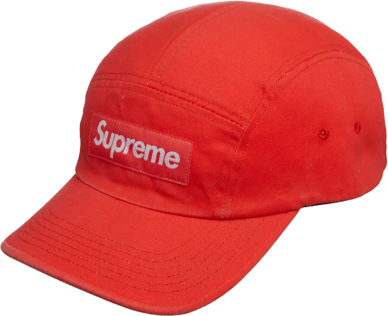 Supreme Washed Chino Twill Camp Cap (FW21) Neon Red - FW21 - US