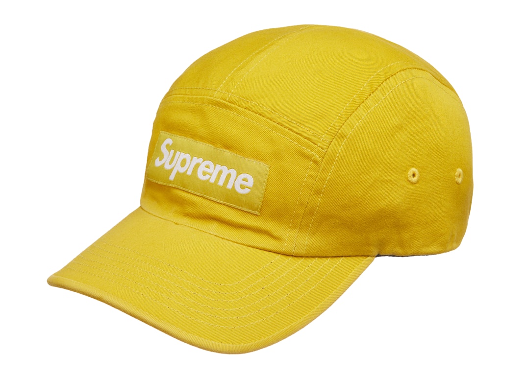 Pre-owned Supreme Washed Chino Twill Camp Cap (fw21) Sulfur