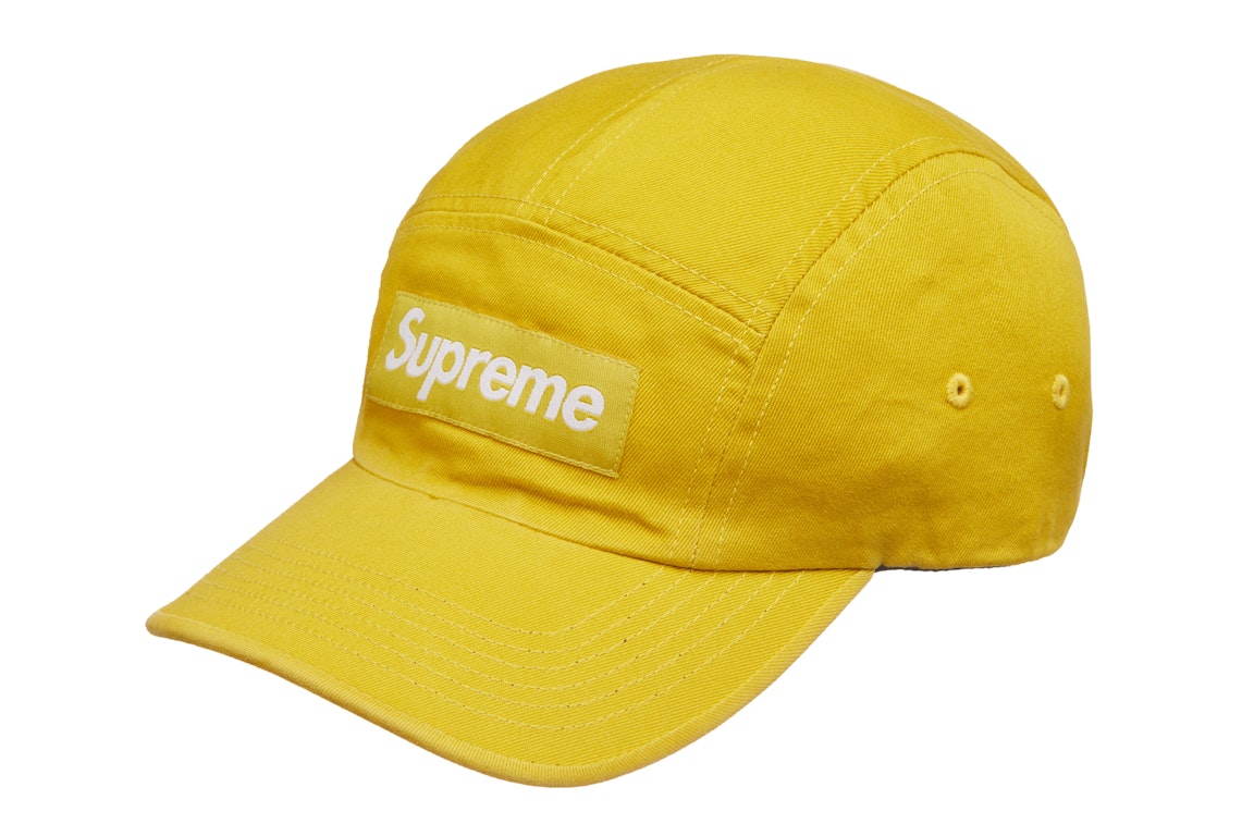Pre-owned Supreme Washed Chino Twill Camp Cap (fw21) Sulfur