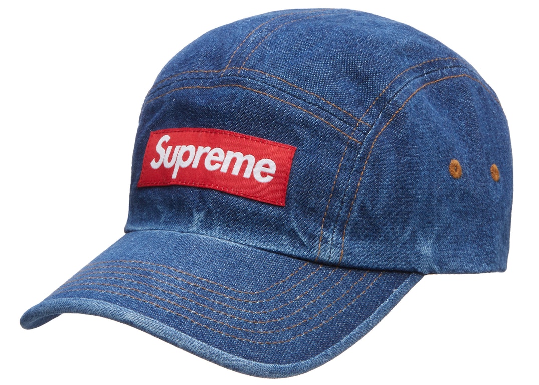 Pre-owned Supreme Washed Chino Twill Camp Cap (fw22) Denim