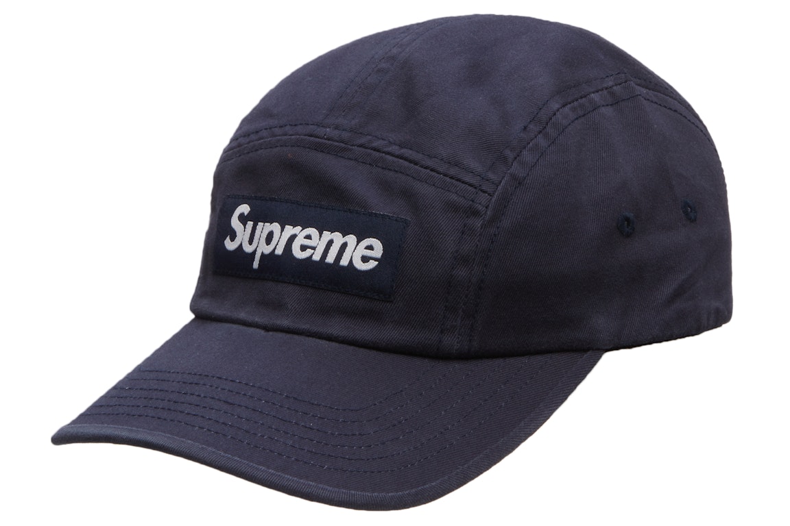 Pre-owned Supreme Washed Chino Twill Camp Cap (fw22) Navy