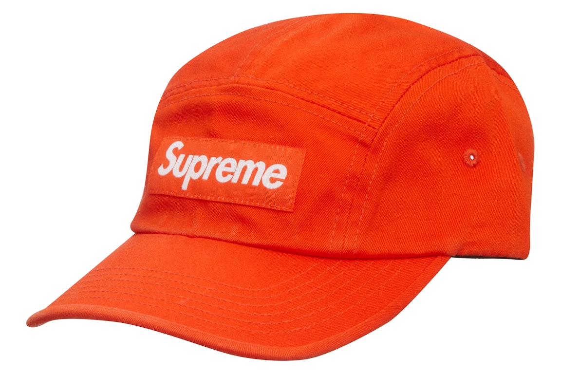 Pre-owned Supreme Washed Chino Twill Camp Cap (fw22) Orange