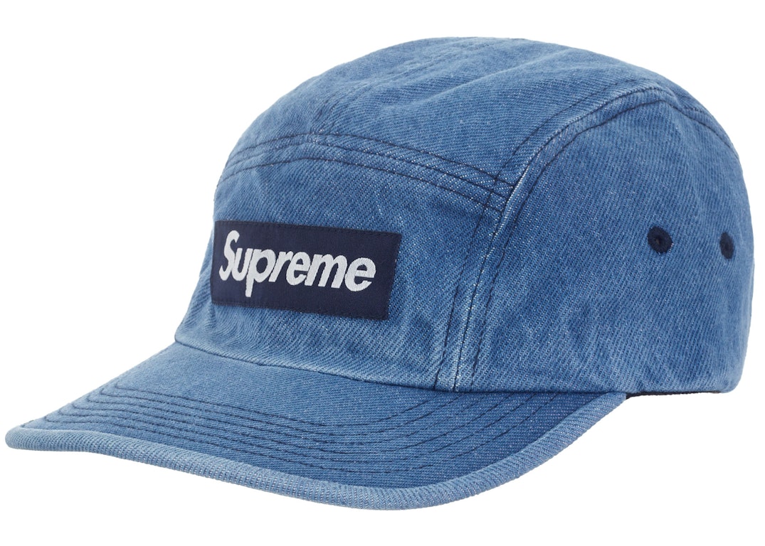 Pre-owned Supreme Washed Chino Twill Camp Cap (fw23) Denim