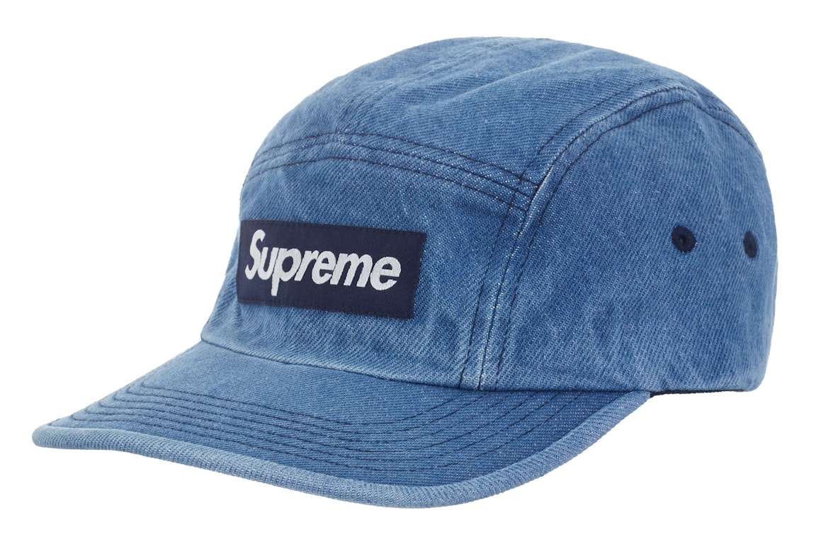 Pre-owned Supreme Washed Chino Twill Camp Cap (fw23) Denim