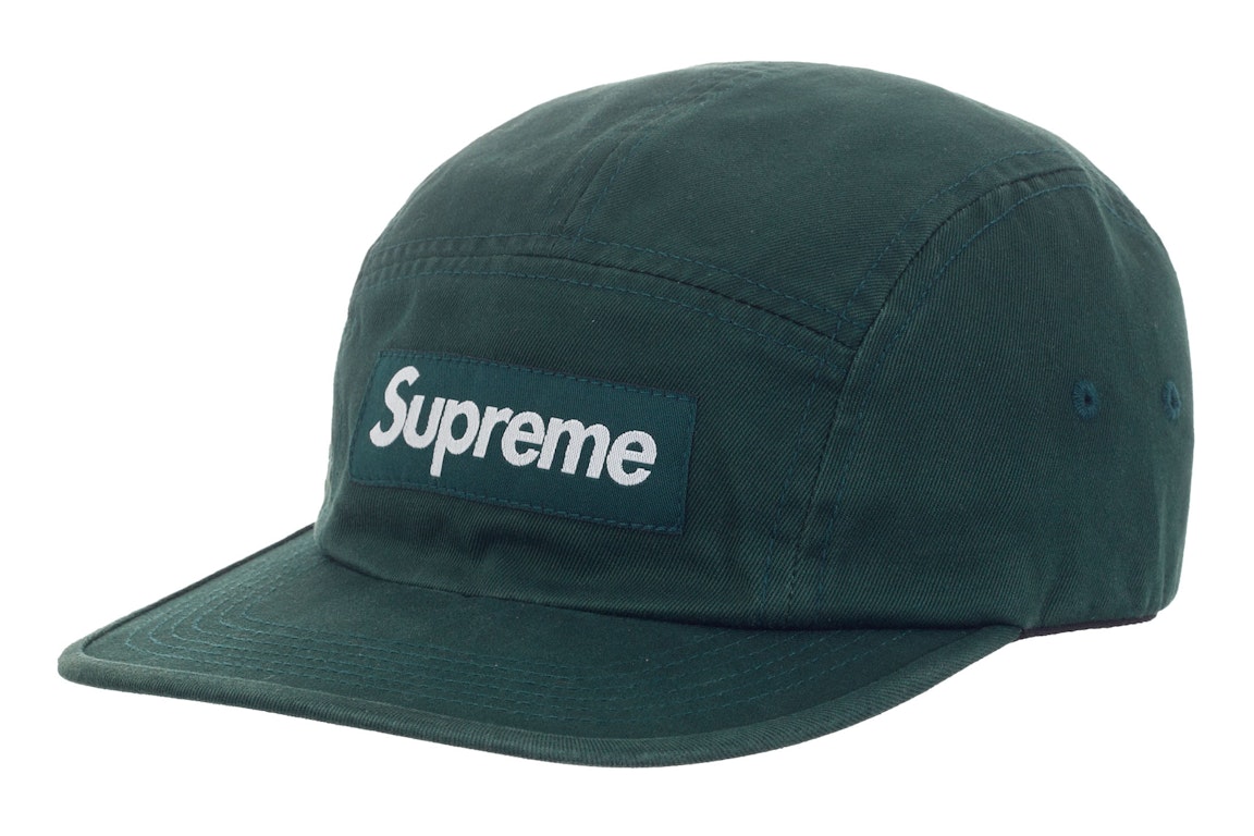 Pre-owned Supreme Washed Chino Twill Camp Cap (fw23) Pine Green
