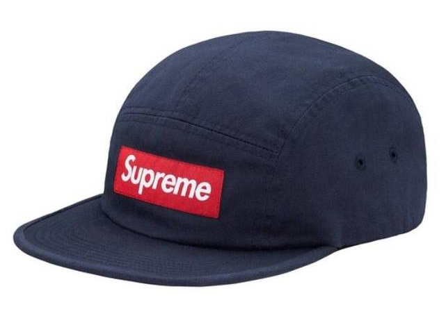 Supreme Washed Chino Twill Camp Cap Navy - FW17 - GB