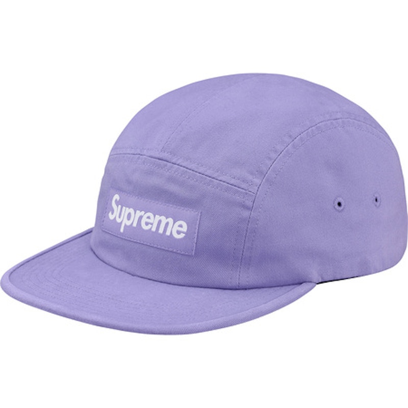 Pre-owned Supreme Washed Chino Twill Camp Cap (ss18) In Light Purple