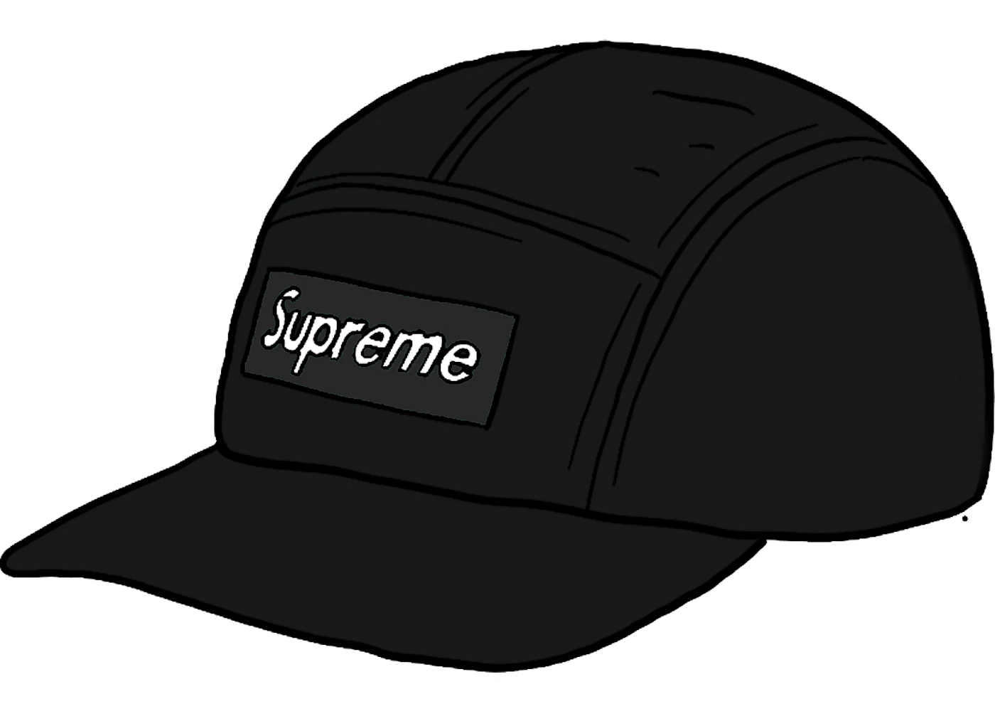 Supreme Washed Chino Twill Camp Cap (SS21) Black - SS21