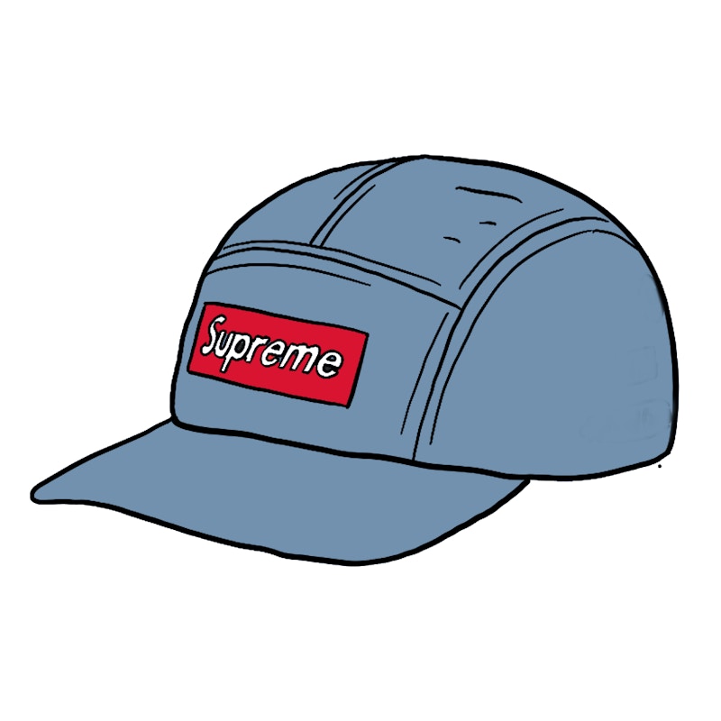 Pre-owned Supreme Washed Chino Twill Camp Cap (ss21) In Denim