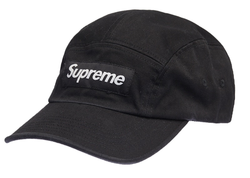 Supreme Washed Chino Twill Camp Cap Cap (SS22) Black - SS22 - JP