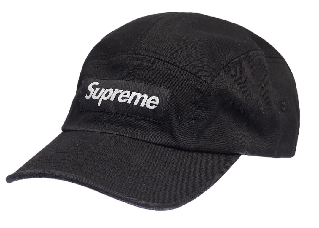 Pre-owned Supreme Washed Chino Twill Camp Cap Cap (ss22) Black