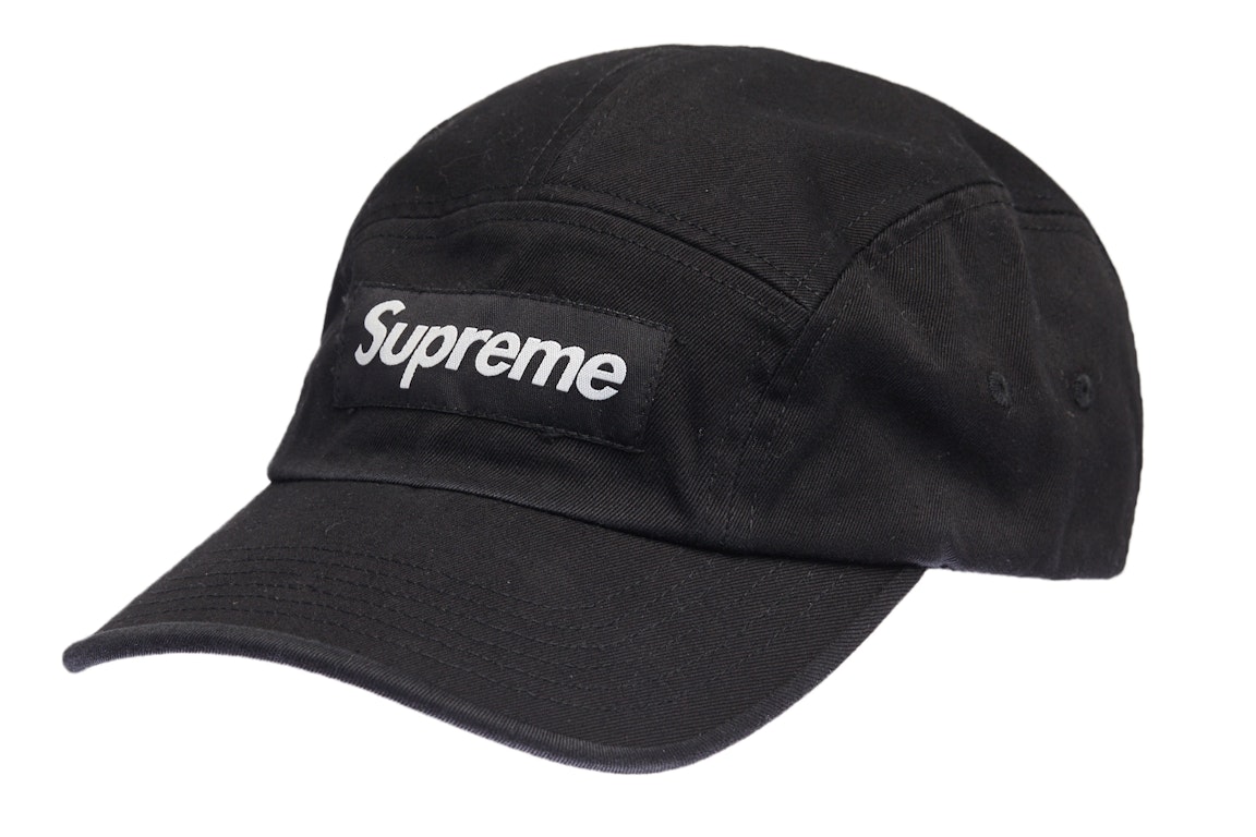 Pre-owned Supreme Washed Chino Twill Camp Cap Cap (ss22) Black