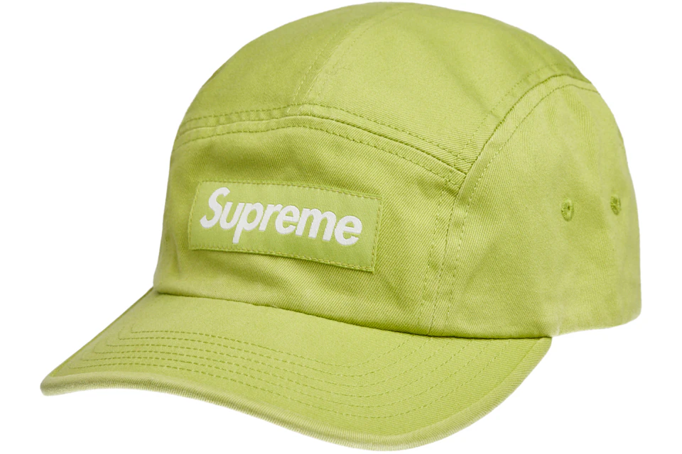 Supreme Washed Chino Twill Camp Cap Cap (SS22) Dark Lime