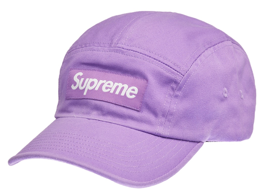Pre-owned Supreme Washed Chino Twill Camp Cap Cap (ss22) Light Purple
