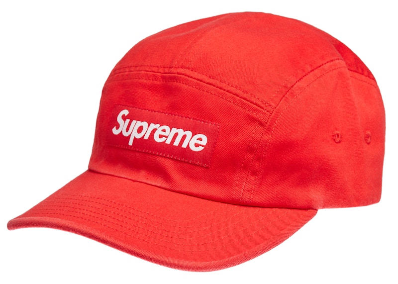 Supreme Washed Chino Twill Camp Cap Cap (SS22) Red - SS22 - GB