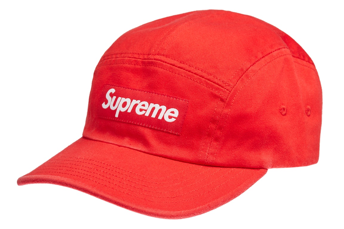 Pre-owned Supreme Washed Chino Twill Camp Cap Cap (ss22) Red
