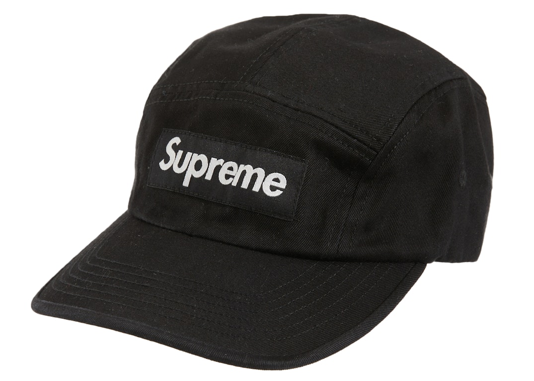 Pre-owned Supreme Washed Chino Twill Camp Cap (ss23) Black