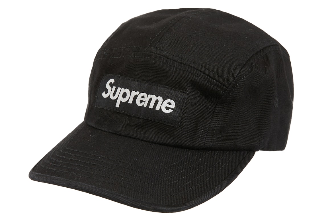 Pre-owned Supreme Washed Chino Twill Camp Cap (ss23) Black