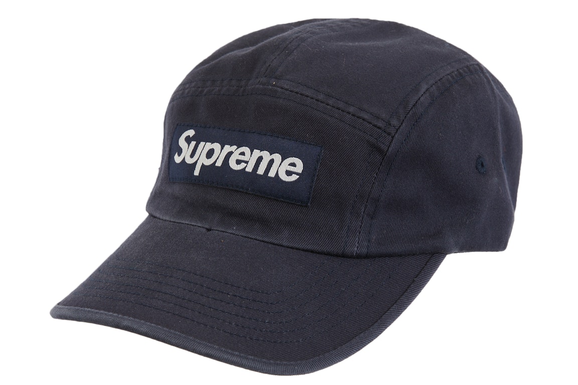 Pre-owned Supreme Washed Chino Twill Camp Cap (ss23) Navy