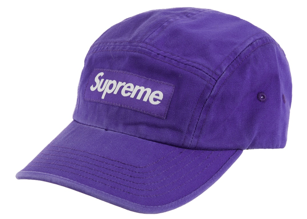 Pre-owned Supreme Washed Chino Twill Camp Cap (ss23) Purple