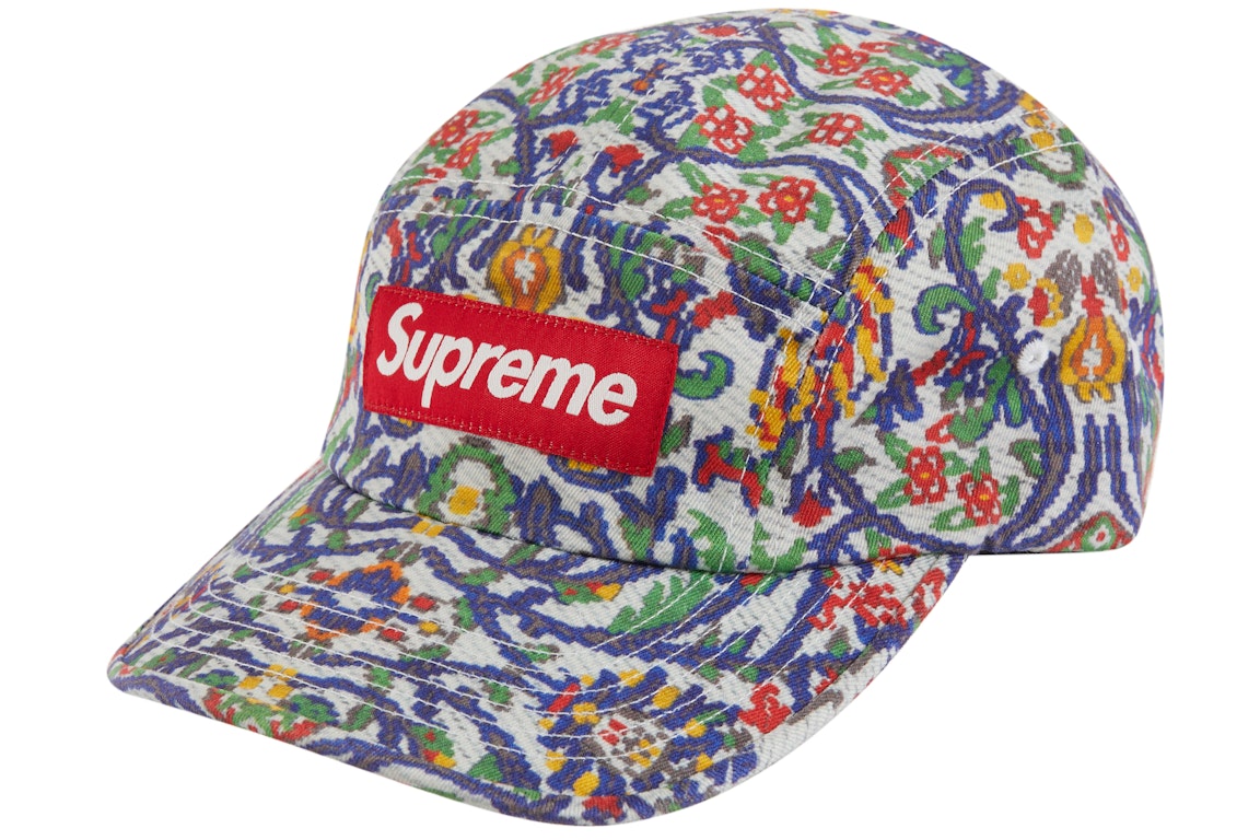 Pre-owned Supreme Washed Chino Twill Camp Cap (ss23) Tapestry