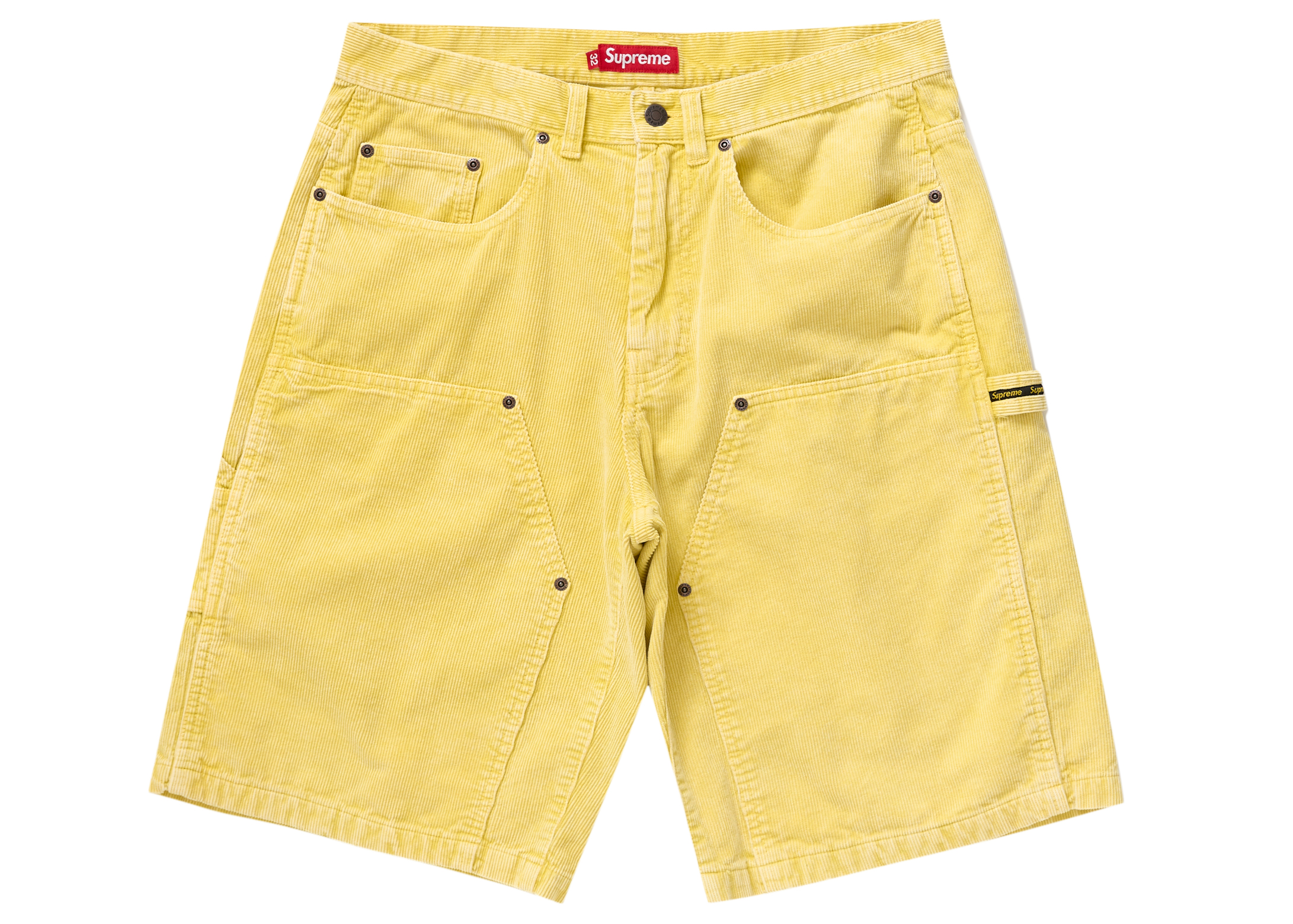 Supreme Washed Corduroy Double Knee Painter Short Yellow