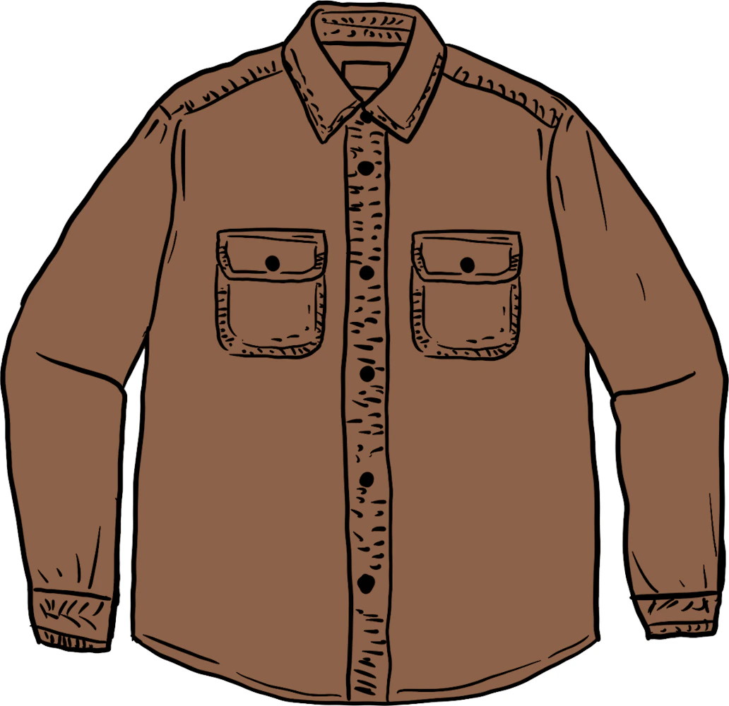 Supreme Washed Corduroy Shirt Brown Men's - SS21 - US