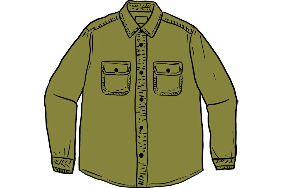 Supreme Washed Corduroy Shirt Green Herren - SS21 – DE