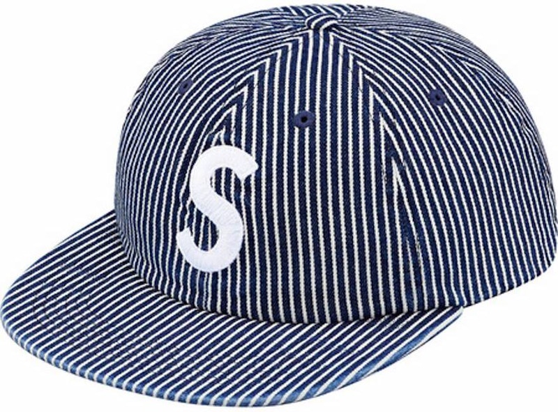 Supreme Washed Denim S Logo 6 Panel Blue