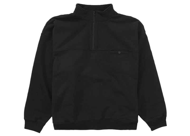 Supreme Washed Half Zip Pullover Black Men's - FW22 - GB