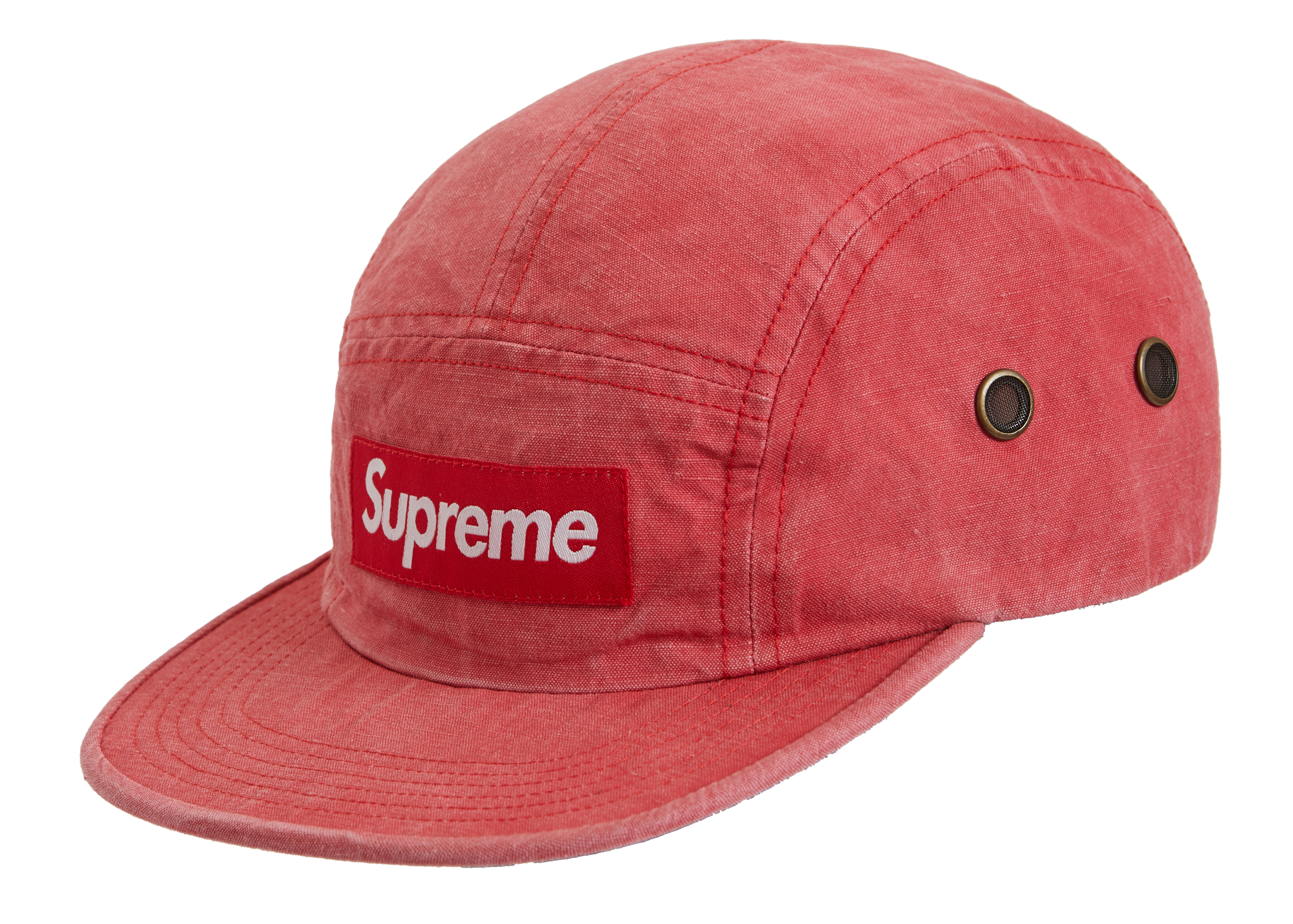 Supreme Washed Linen Camp Cap Red - SS19 - JP