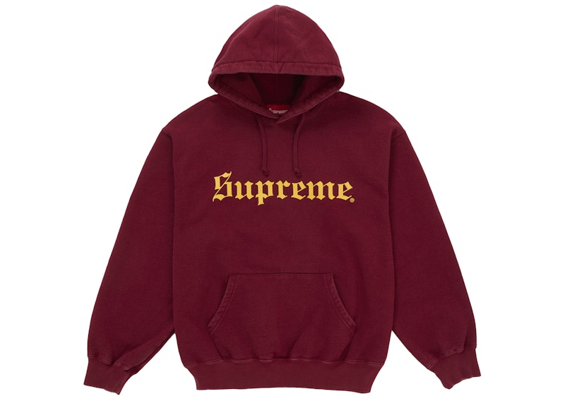 トップス Supreme WashedOldEnglishHoodedSweatshirt Supreme Washed Old English Hooded Sweatshirt Heather Grey Men's
