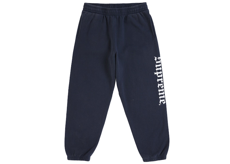 Supreme Washed Old English Sweatpant Navy Men's - FW25 - US