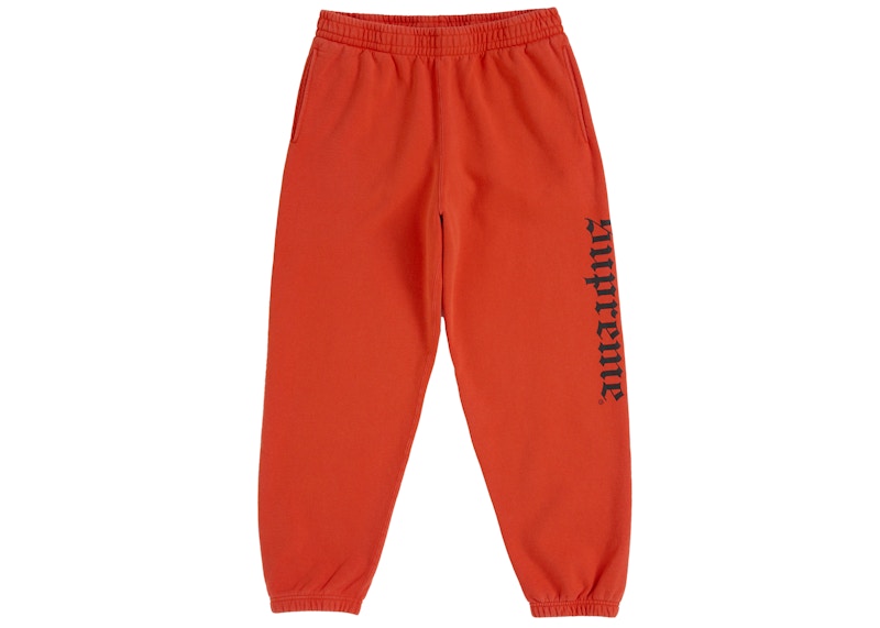 Supreme Washed Old English Sweatpant Orange Men's - FW25 - US