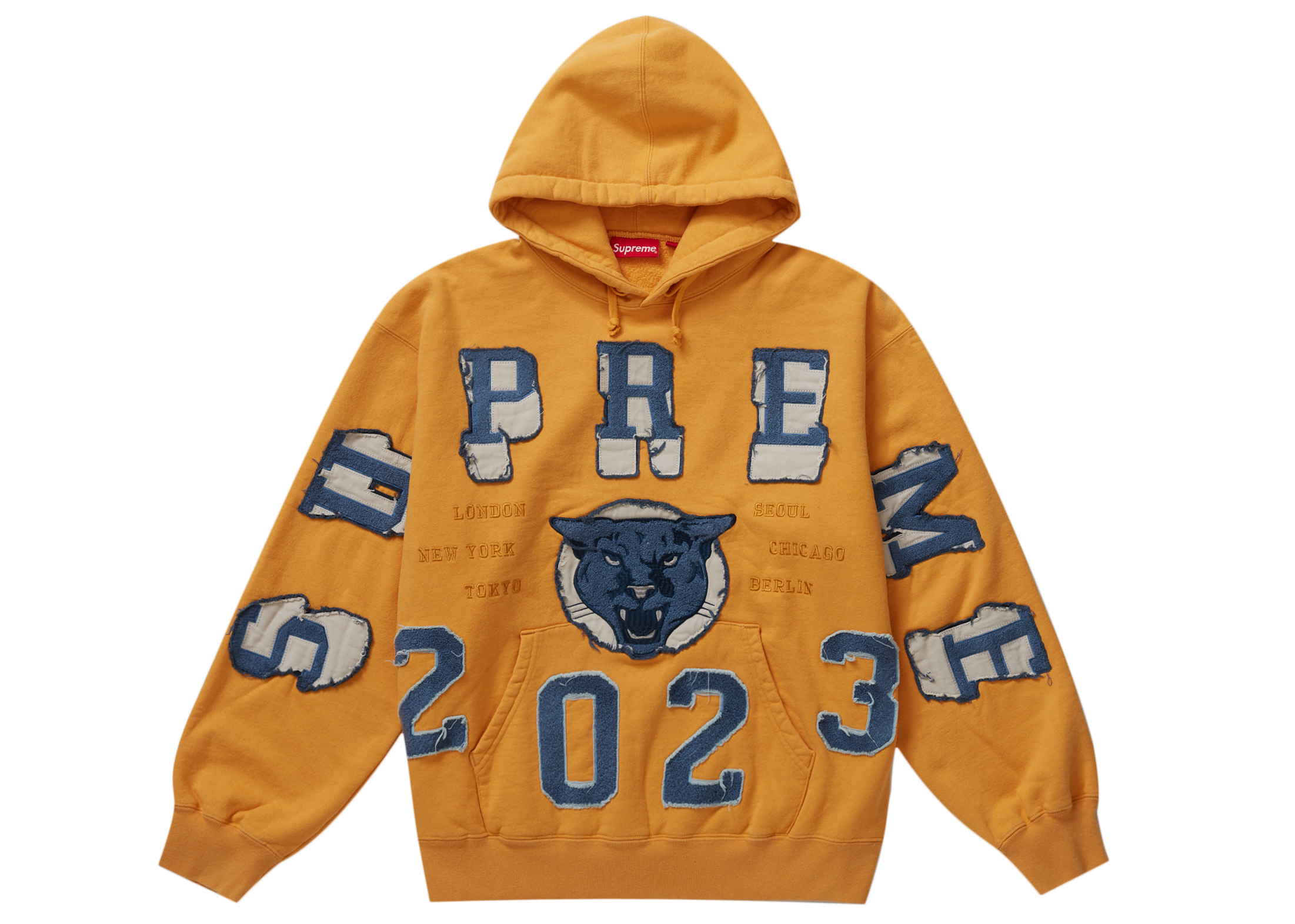 Supreme Washed Panther Hooded Sweatshirt Dusty Gold
