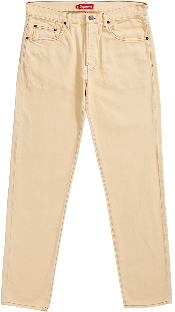 Supreme Washed Regular Jean (SS19) Washed Pale Yellow Men's - SS19 - US