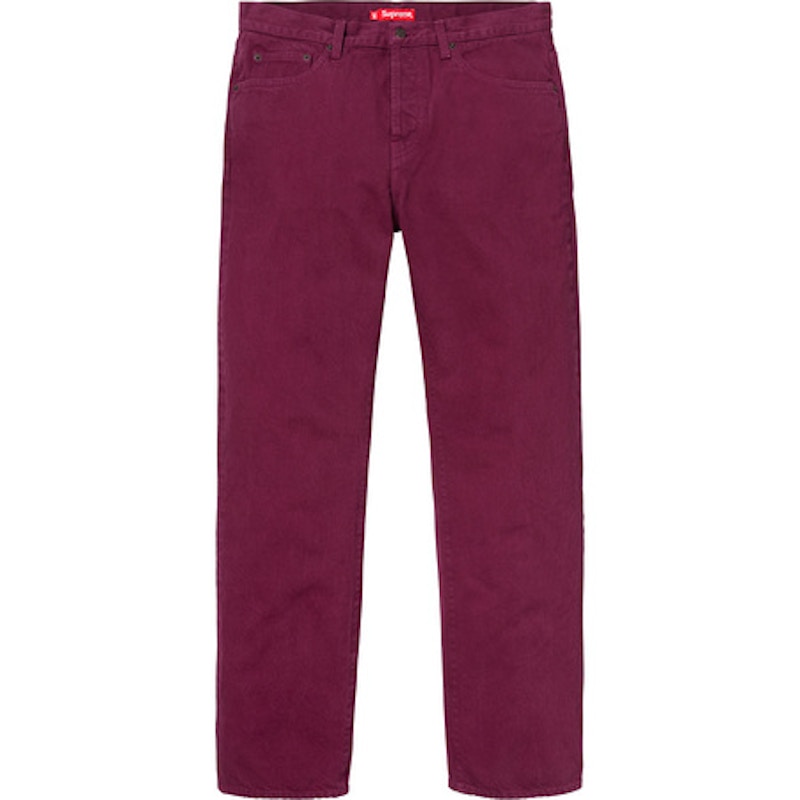 Supreme Washed Regular Jeans (FW18) Plum Men's - FW18 - US