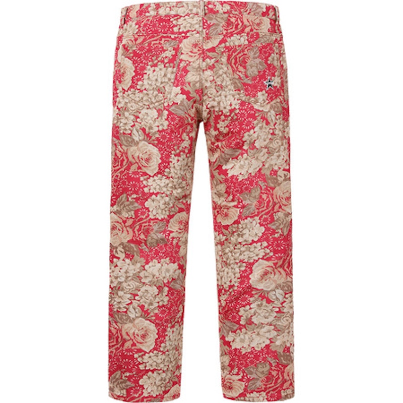 Supreme Washed Regular Jeans Floral Homme de la Collection