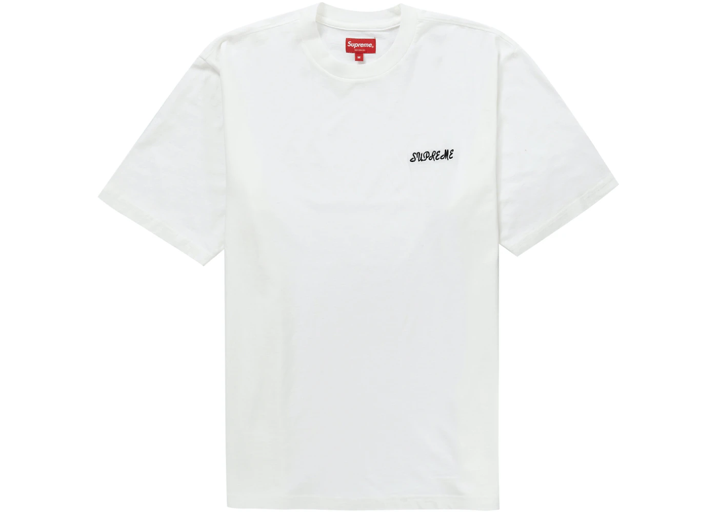 Supreme Washed Script S/S Top White Men's - SS23 - US