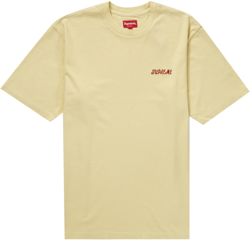 Supreme Washed Script S/S Top Yellow Men's - SS23 - US