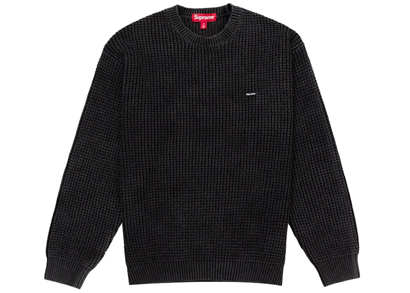 Supreme Washed Small Box Waffle Sweater Black メンズ - SS26 - JP