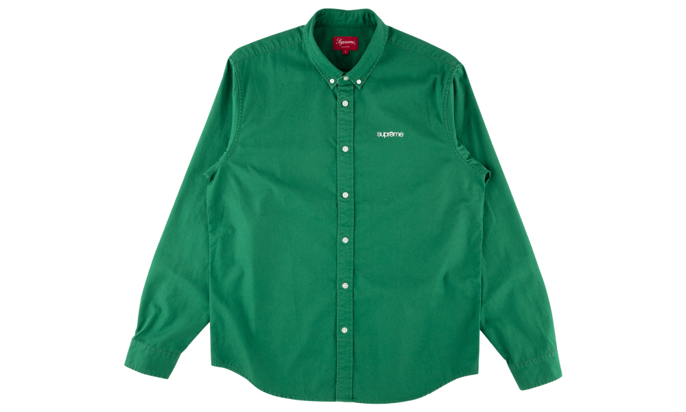 Supreme Washed Twill Shirt Green Men's - SS18 - US
