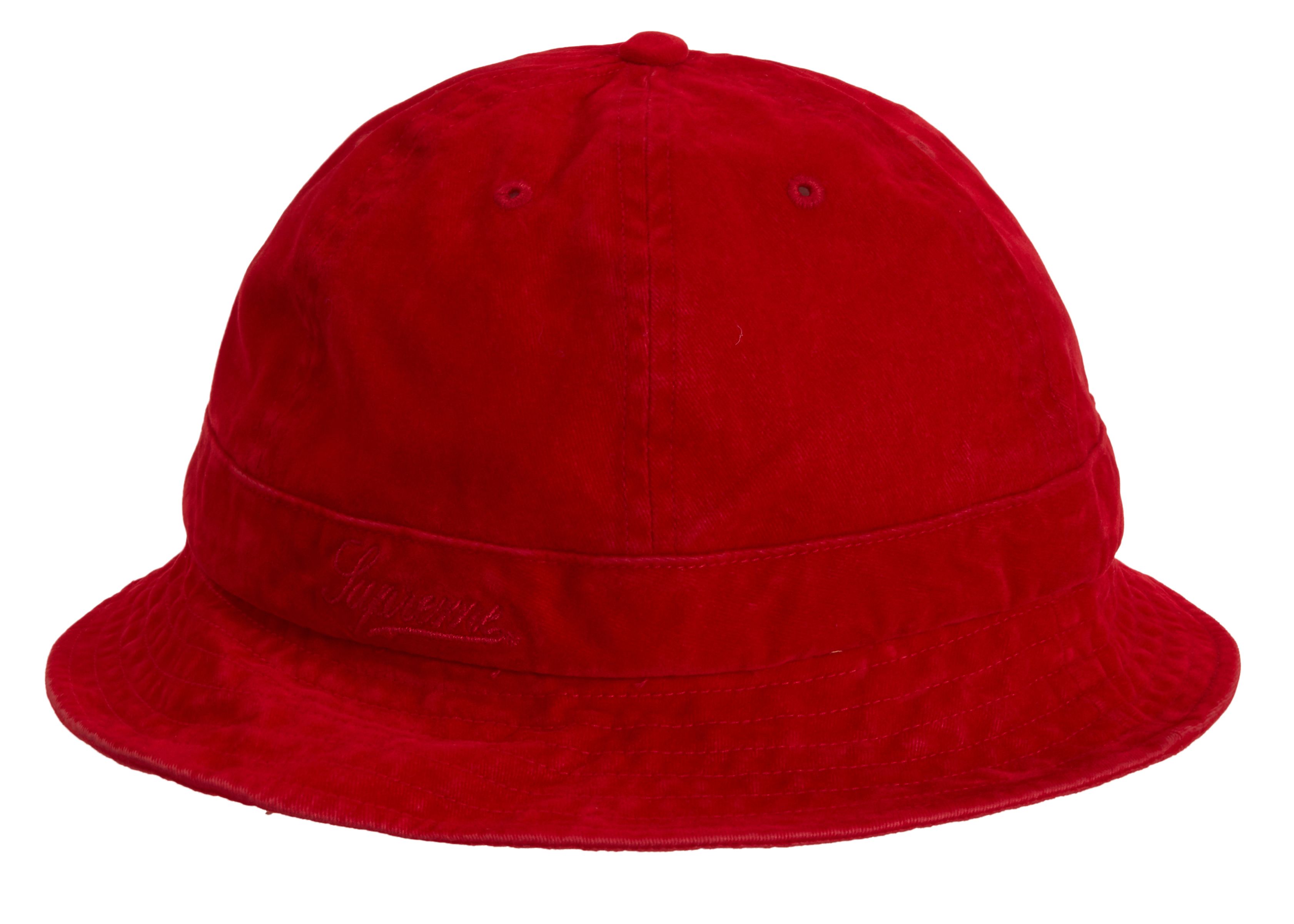 Supreme Washed Velvet Bell Hat Red - FW19 - JP