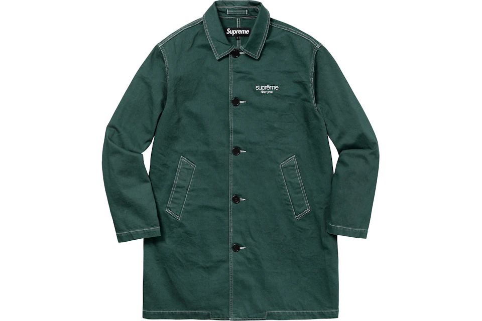 Supreme Washed Work Trench Coat Dusty Teal